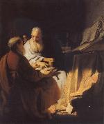 Rembrandt, Two Scholars Disputing